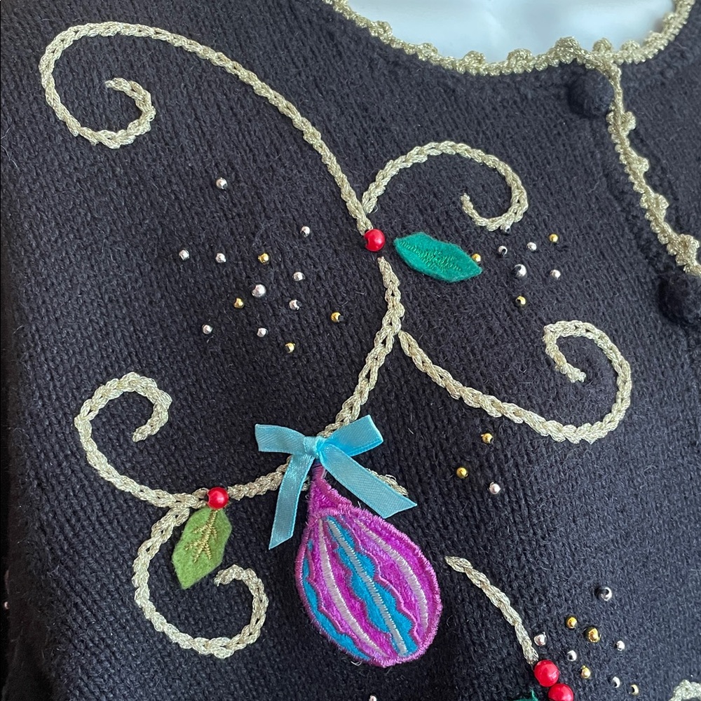 UGLY? Christmas Holiday Sweater by Designers Originals, Like New! Size Petite L - Picture 12 of 15